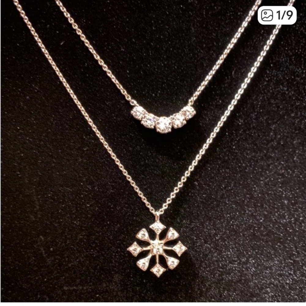 Eliot Danori Crystal Convertible Necklace (Silver)